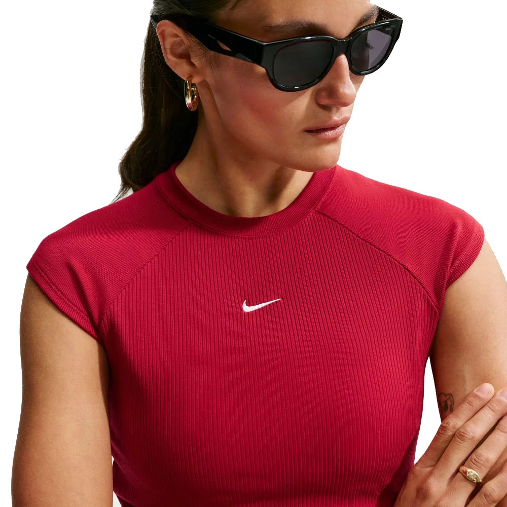 Nike Women's Sportswear Chill Knit Tight Short-Sleeve Ribbed Top