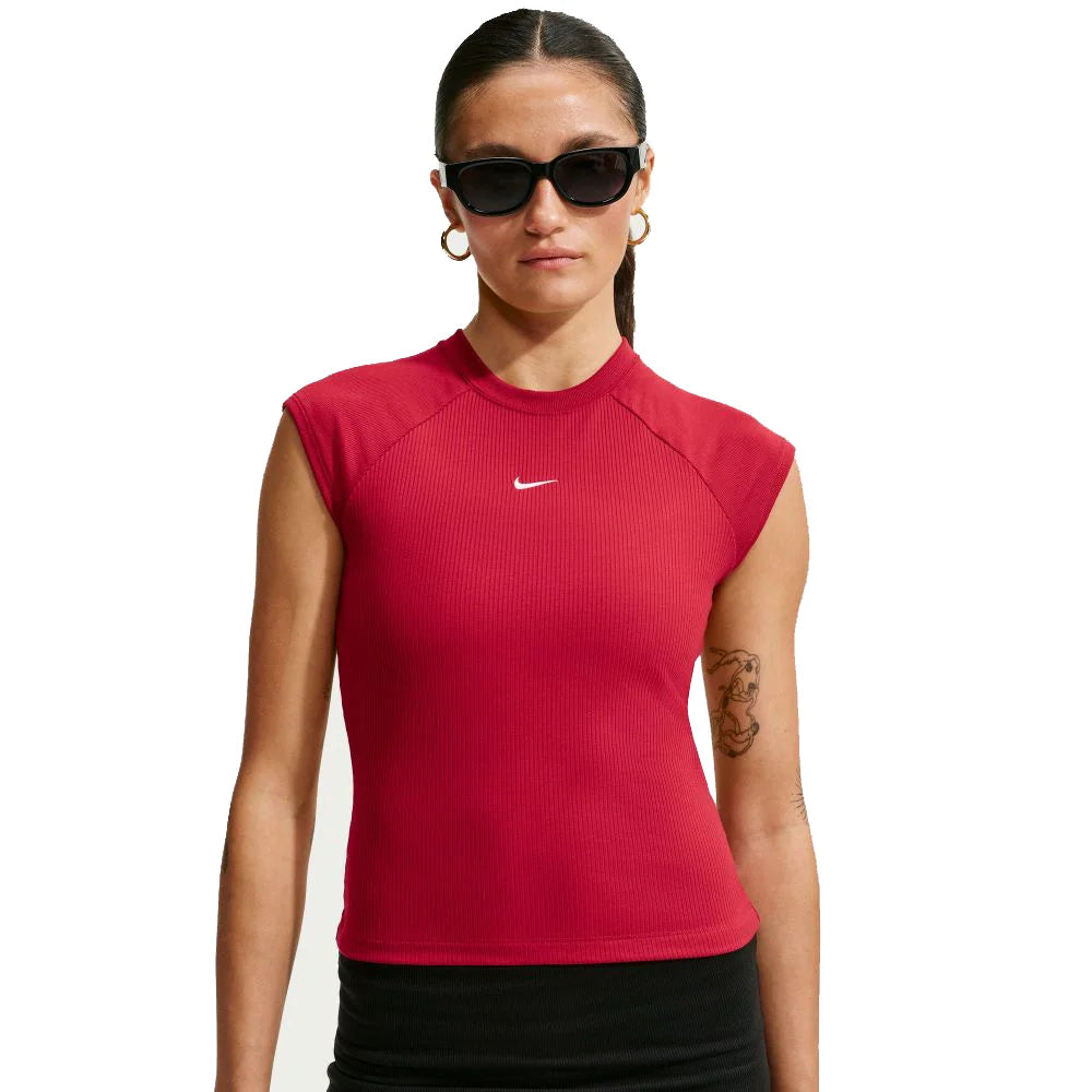 Nike Women's Sportswear Chill Knit Tight Short-Sleeve Ribbed Top