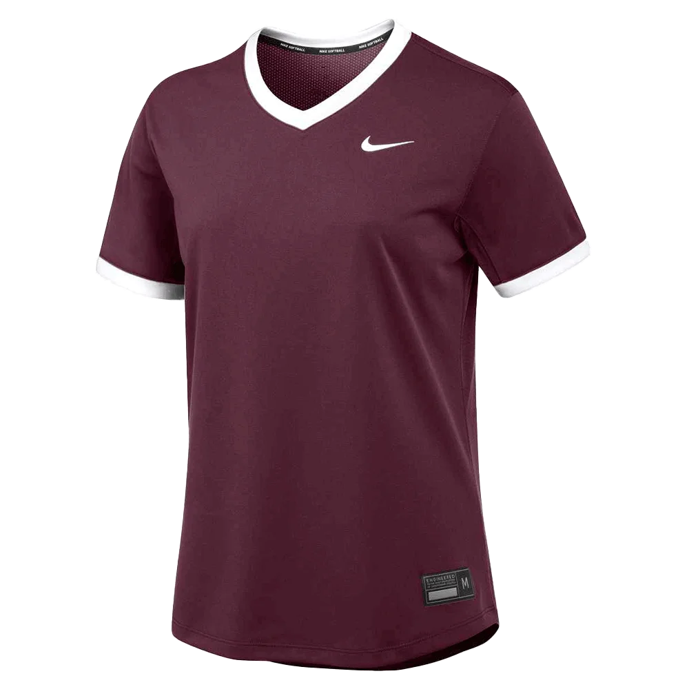 Nike Women's Stock Vapor Select2 V-neck Jersey (Standard Fit) Maroon Color Front  View