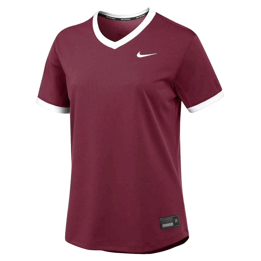 Nike Women's Stock Vapor Select2 V-neck Jersey (Standard Fit) Maroon Color Front  View