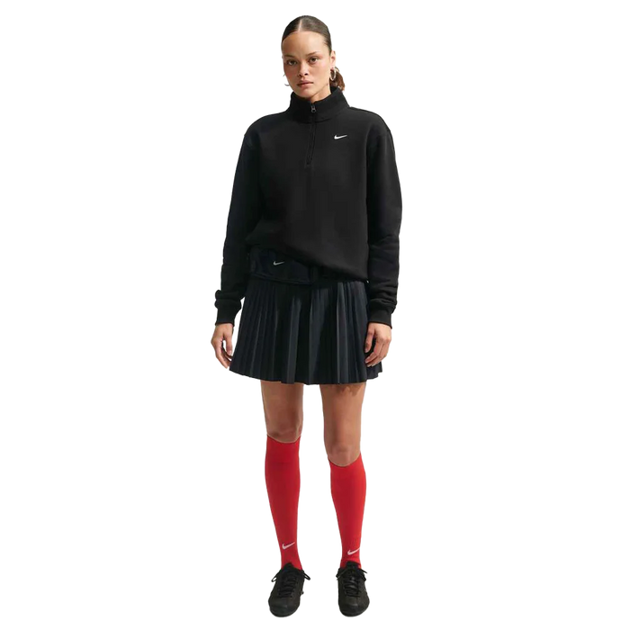 Nike Women's Studio Fleece Medium Weight 1/4-Zip Top Black Color