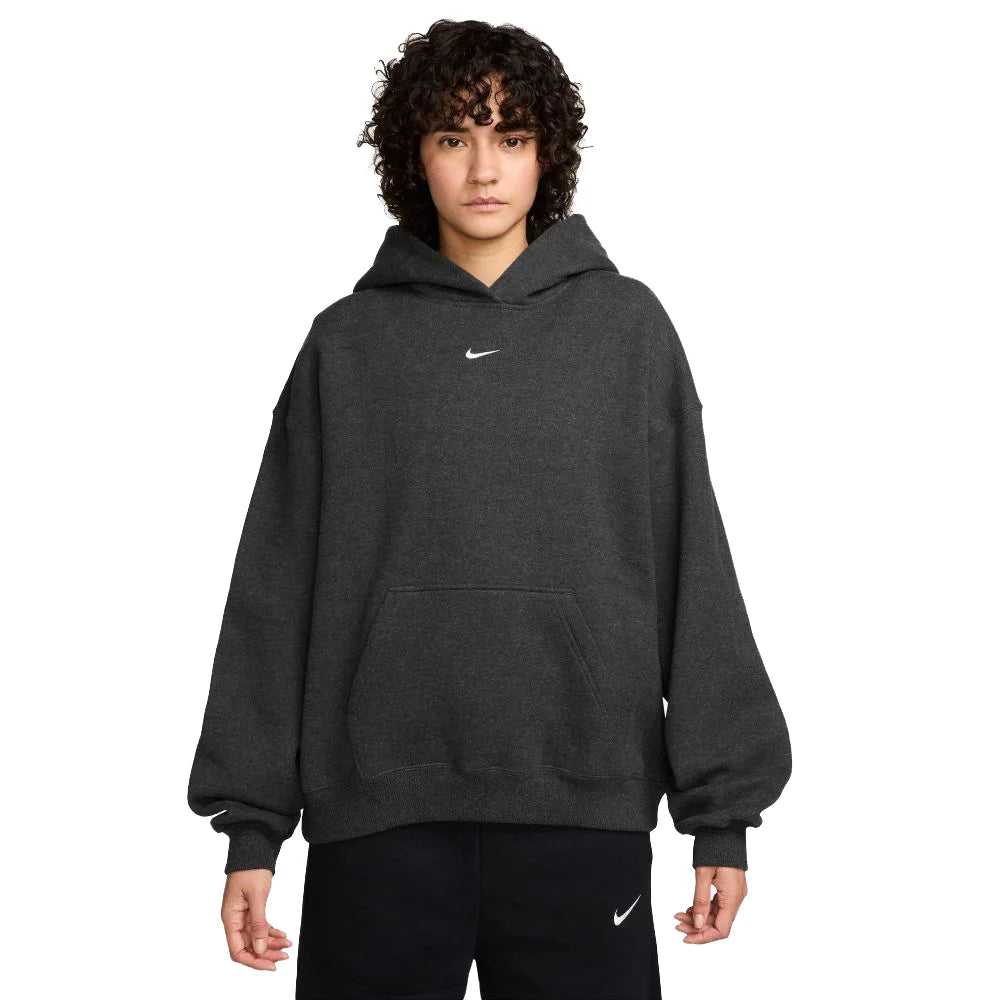  Nike Women's Studio Fleece Medium Weight Oversized Pullover Hoodie gray Color.