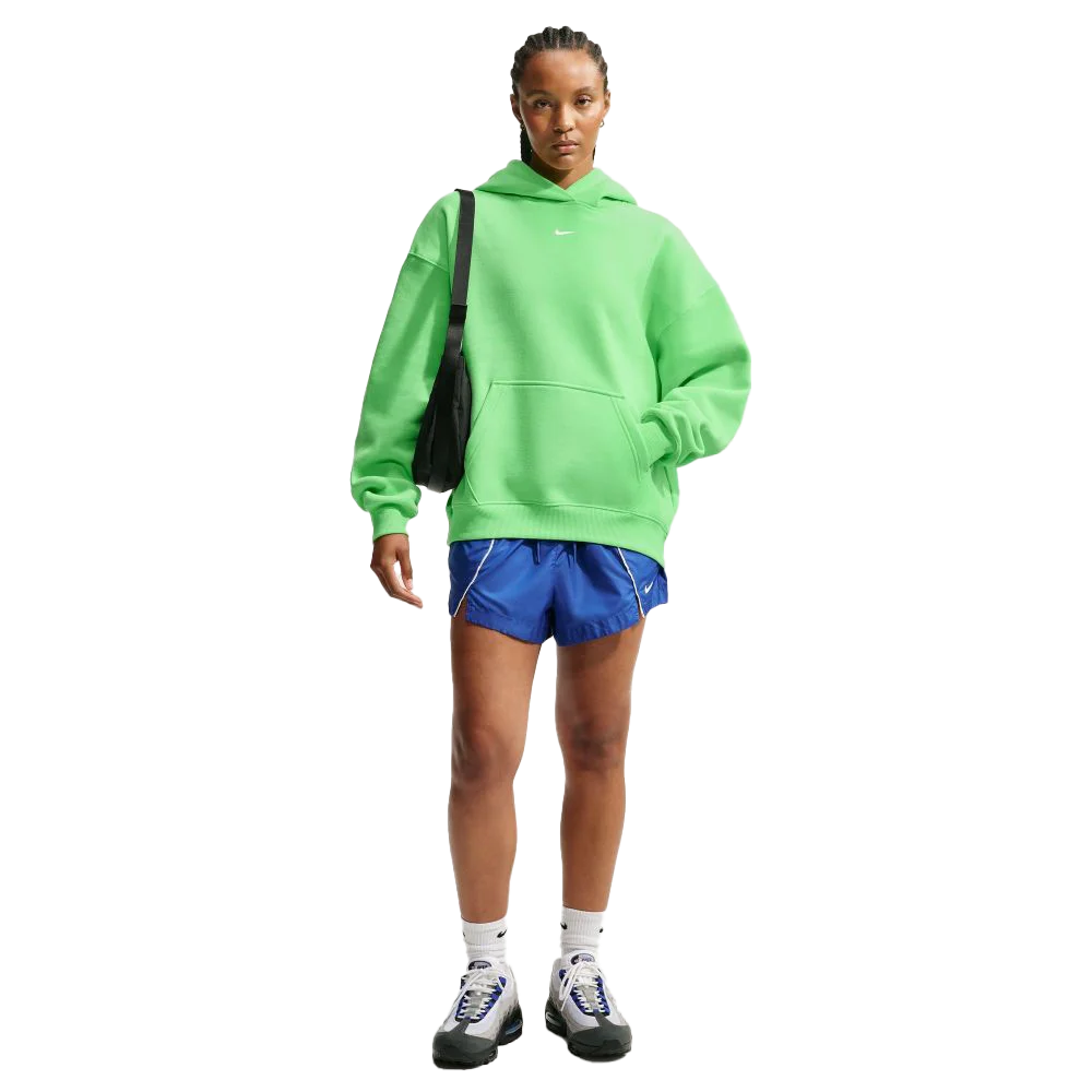  Nike Women's Studio Fleece Medium Weight Oversized Pullover Hoodie green Color.