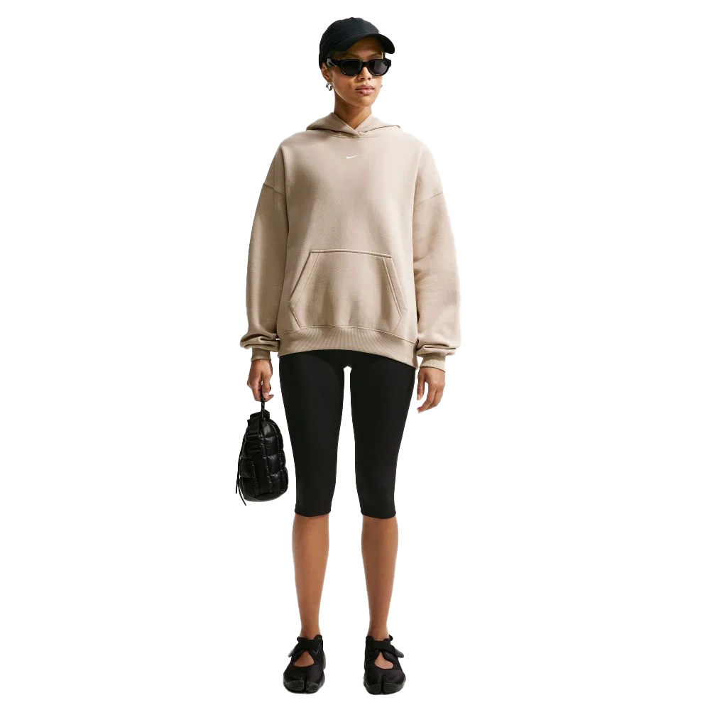  Nike Women's Studio Fleece Medium Weight Oversized Pullover Hoodie khaki Color