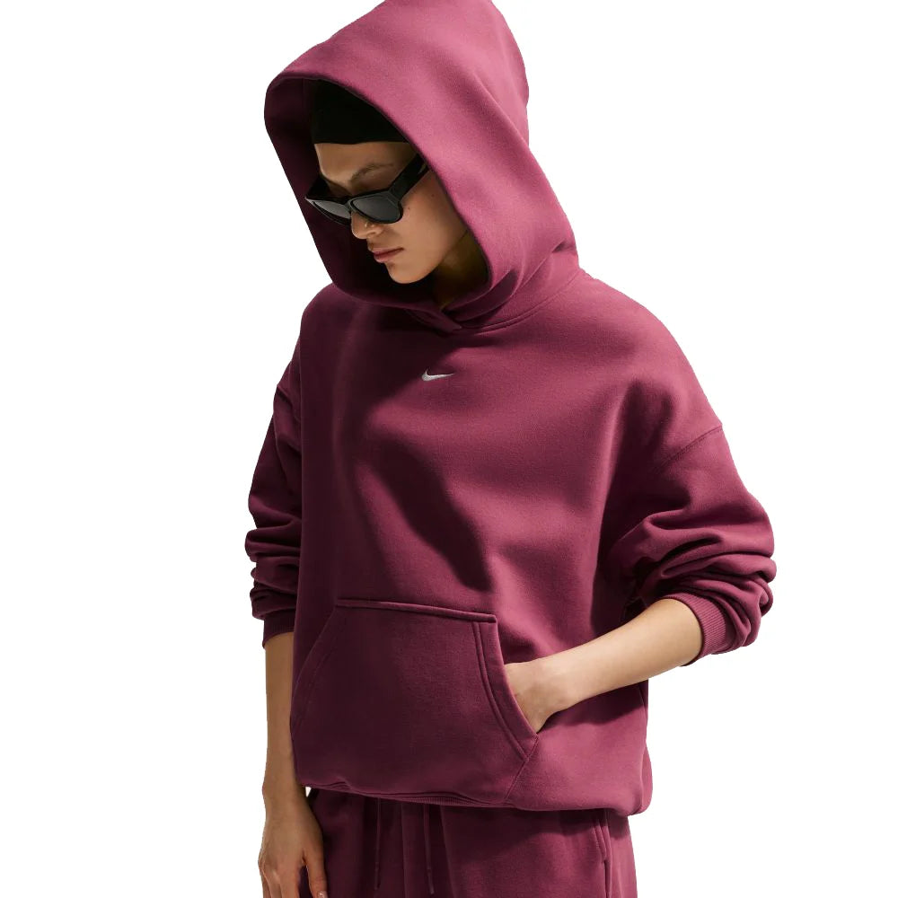 Nike Women's Studio Fleece Medium Weight Oversized Pullover Hoodie