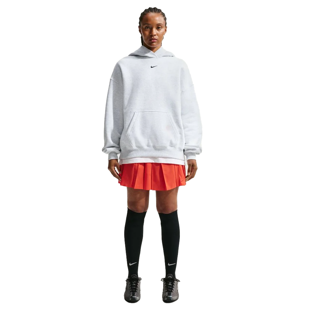  Nike Women's Studio Fleece Medium Weight Oversized Pullover Hoodie white Color.