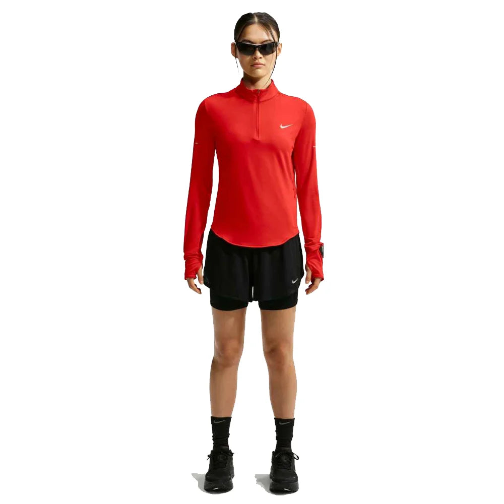Nike Women's Swift Dri-FIT UV Protection 1/4-Zip Running Top (Stock) Red Color
