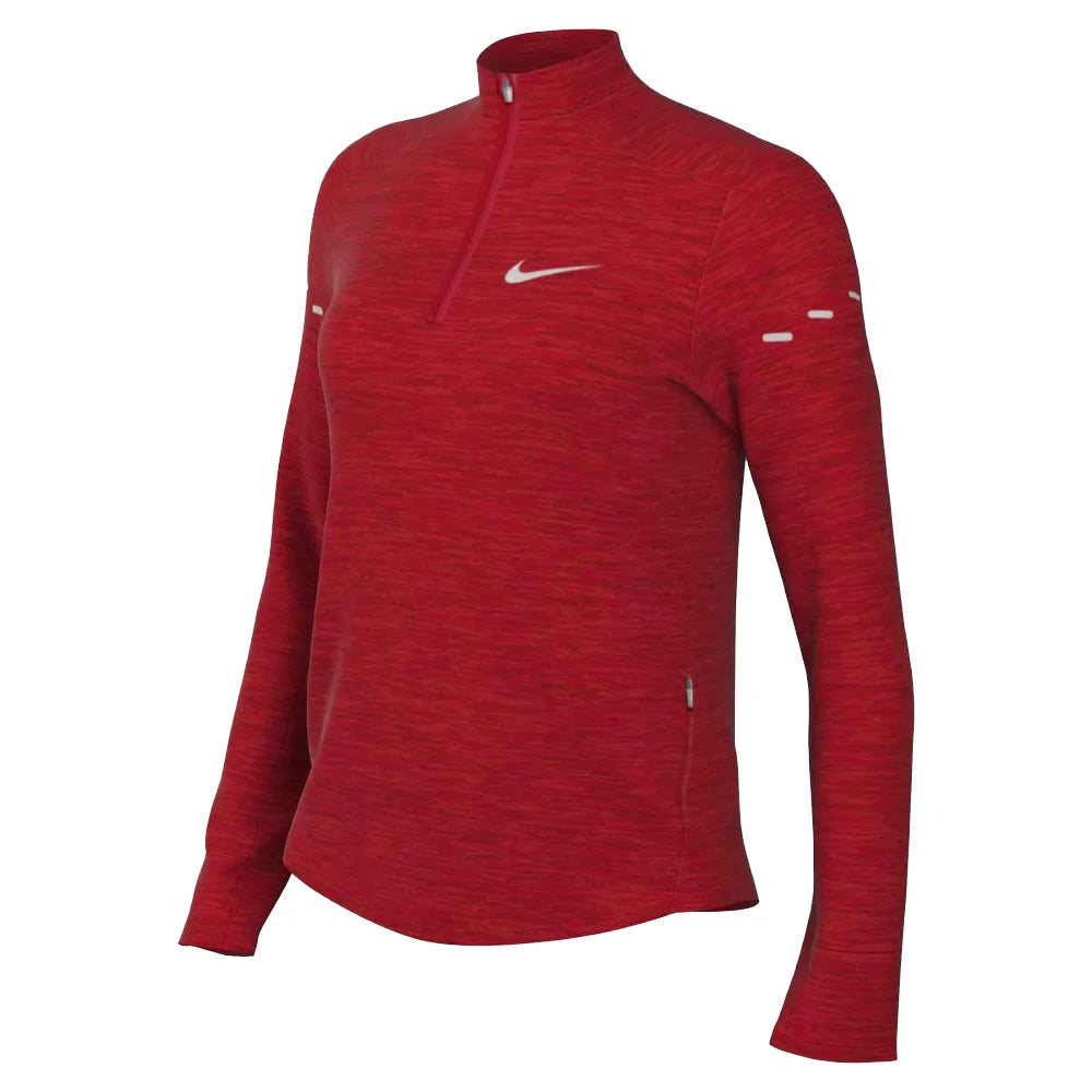Nike Women's Swift Dri-FIT UV Protection 1/4-Zip Running Top (Stock) Red Color.