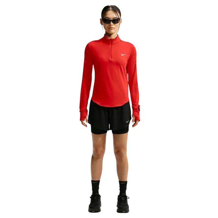 Nike Women's Swift Dri-FIT UV Protection 1/4-Zip Running Top Red color