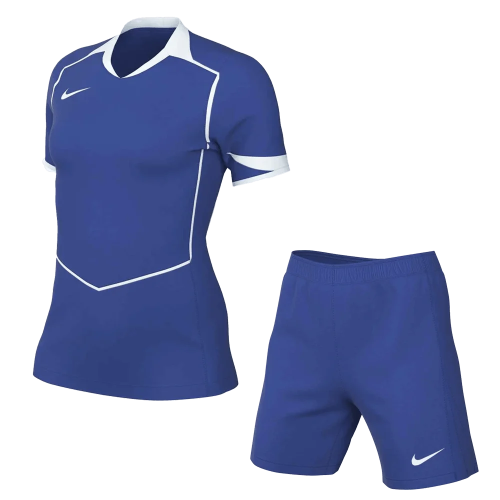 Nike Women's T90 Short Sleeve Jersey and Shorts Blue color.