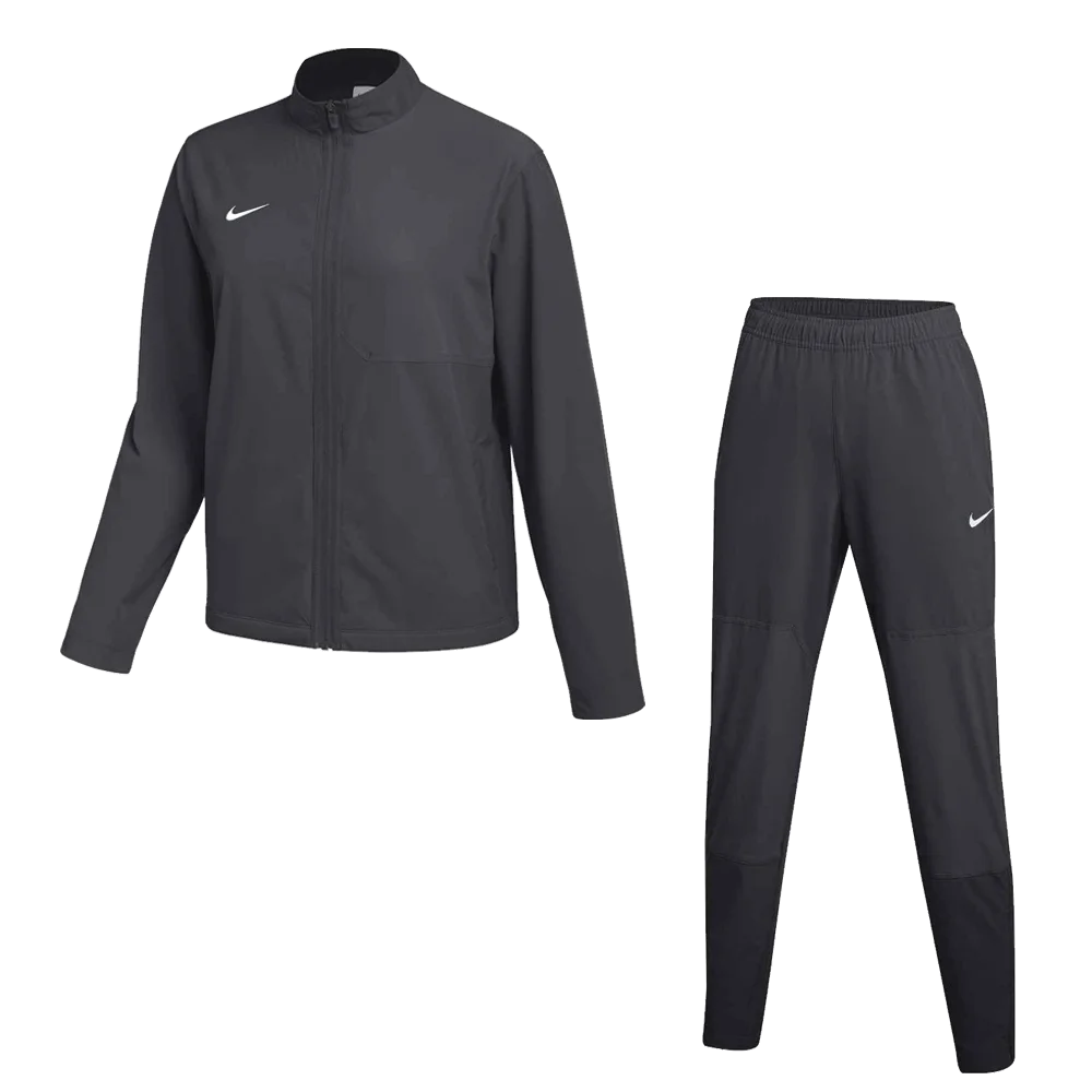 Nike Women's Team Dry Woven Set - Jacket and Pants Pair Grey Color Front View