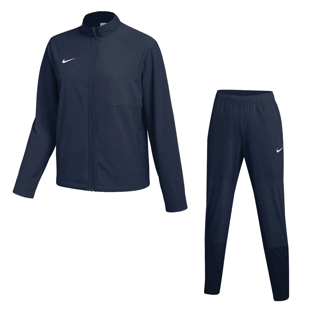 Nike Women's Team Dry Woven Set - Jacket and Pants Pair Navy Color Front View