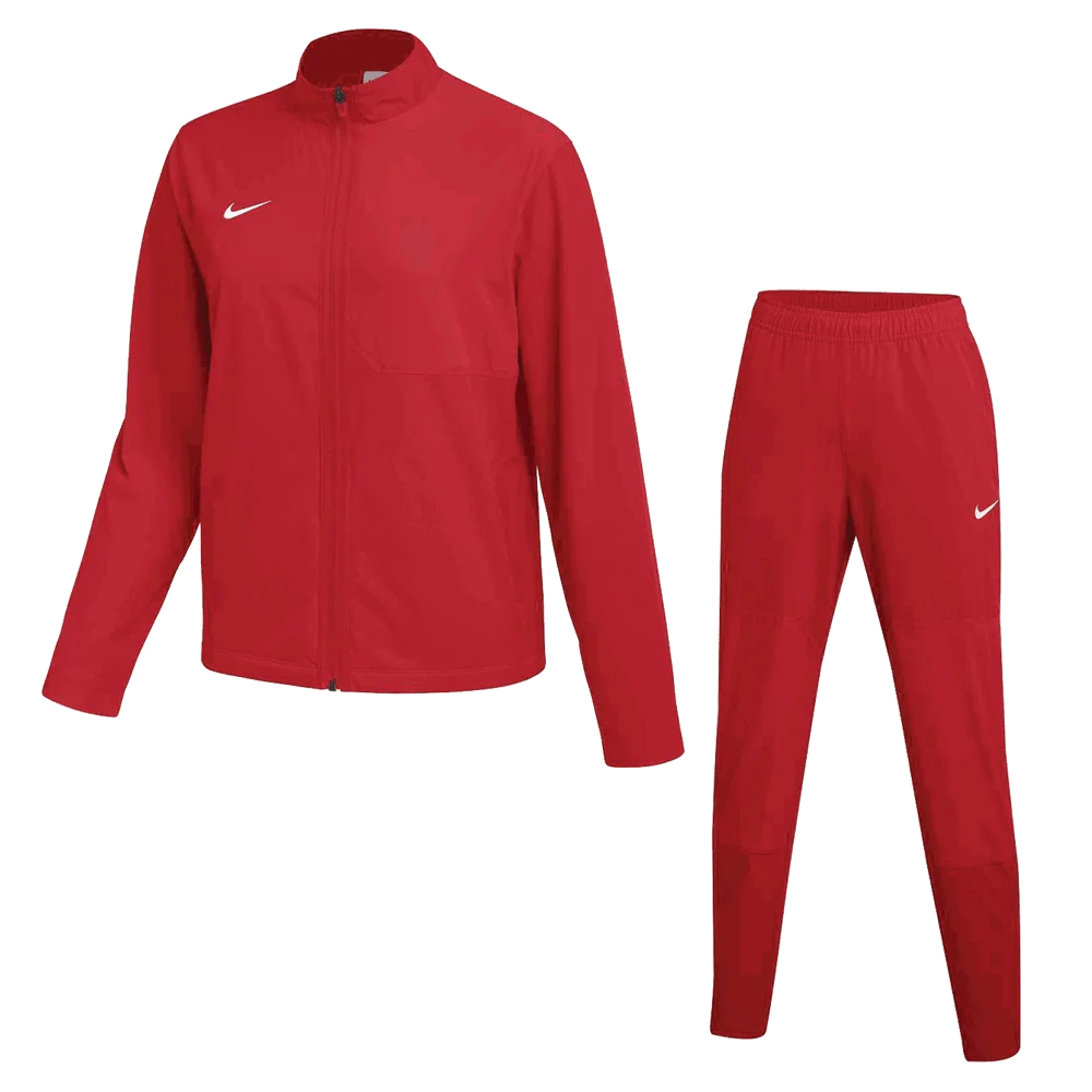 Nike Women's Team Dry Woven Set - Jacket and Pants Pair Red Color Front View