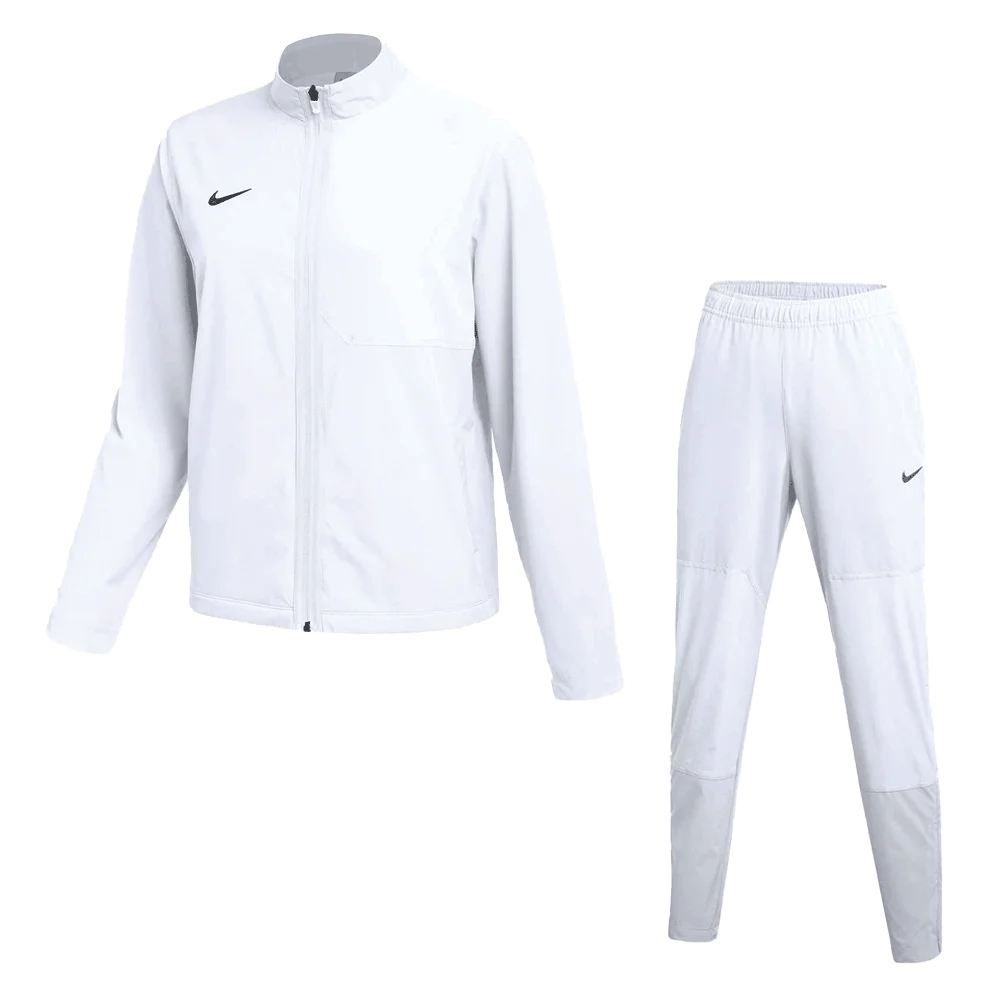 Nike Women's Team Dry Woven Set - Jacket and Pants Pair White Color Front View