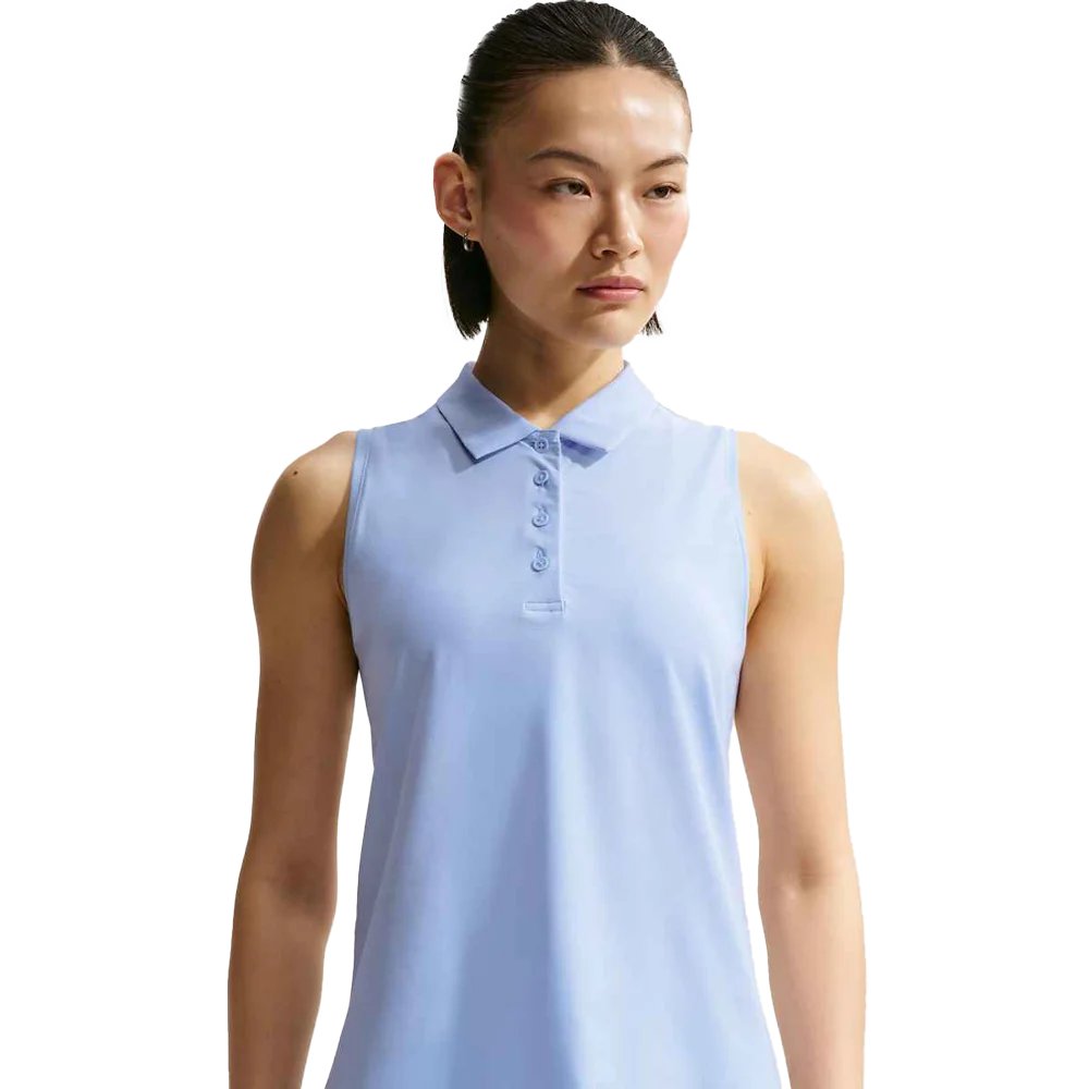  Nike Women's Victory Dri-FIT Sleeveless Polo Blue Color