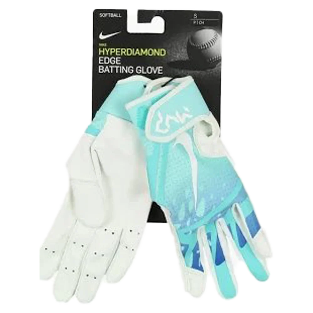 Nike Youth Hyperdiamond Edge Softball Batting Gloves Blue