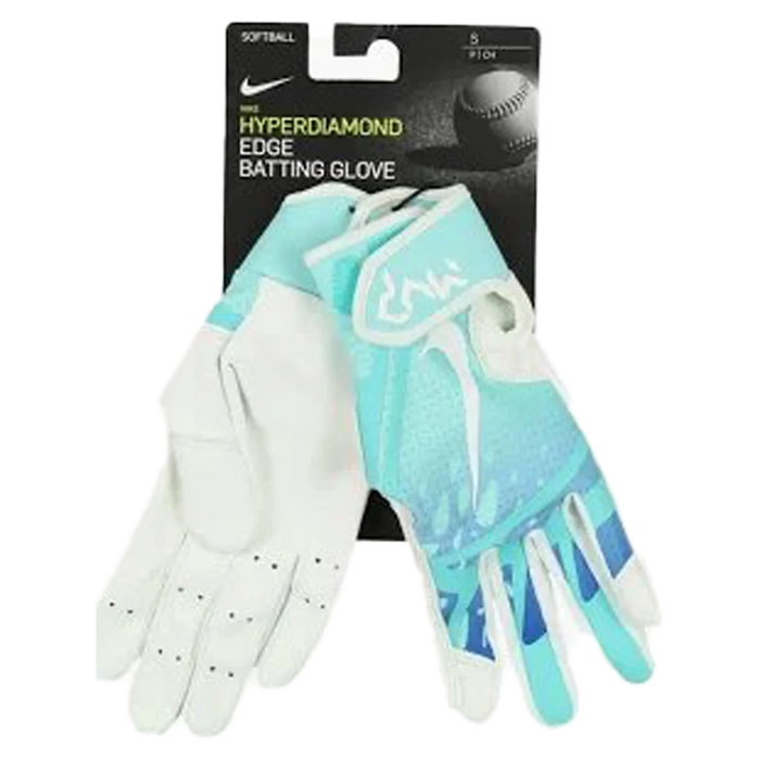 Nike Youth Hyperdiamond Edge Softball Batting Gloves Blue
