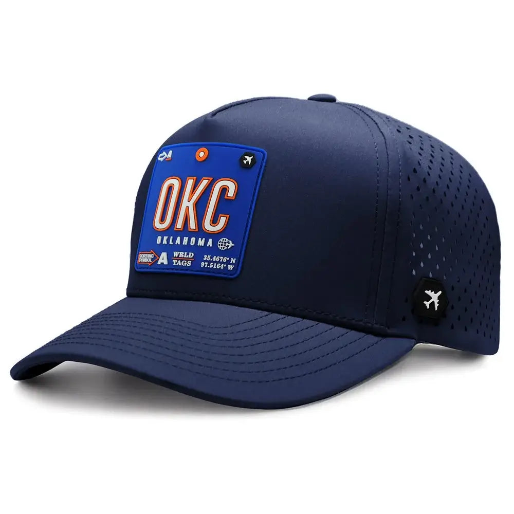 Oklahoma Performance Cap Navy color  3Quarter front view