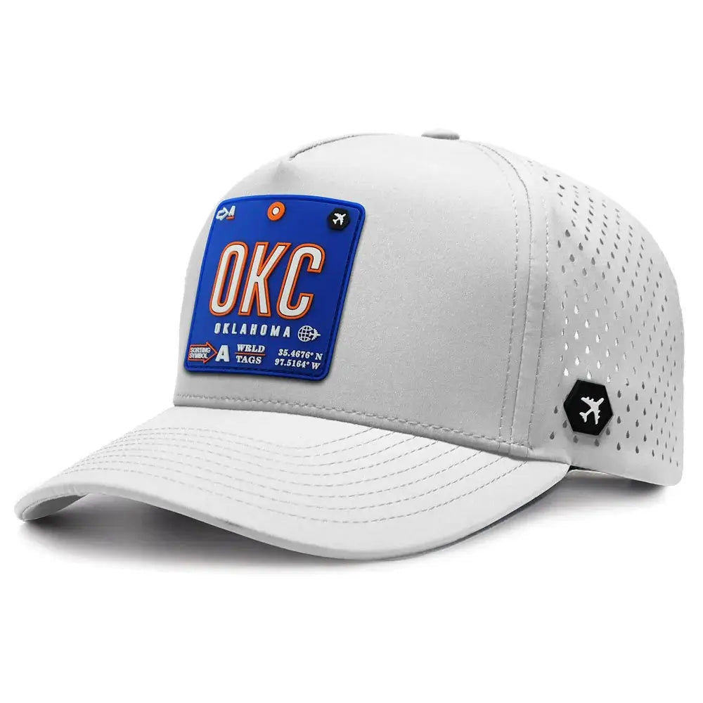 Oklahoma Performance Cap White color  3Quarter front view