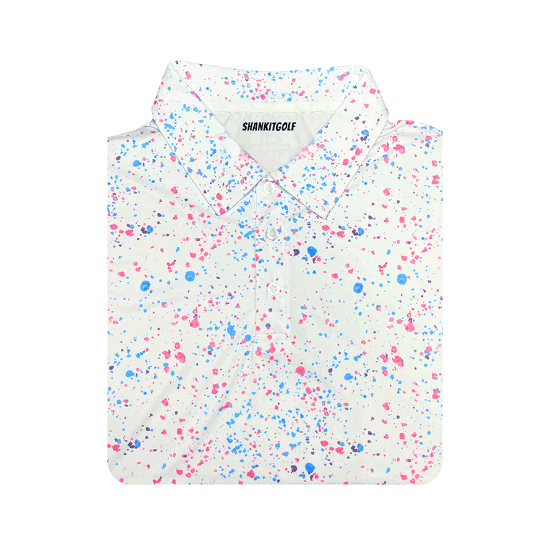 Polo blanco con salpicaduras de pintura