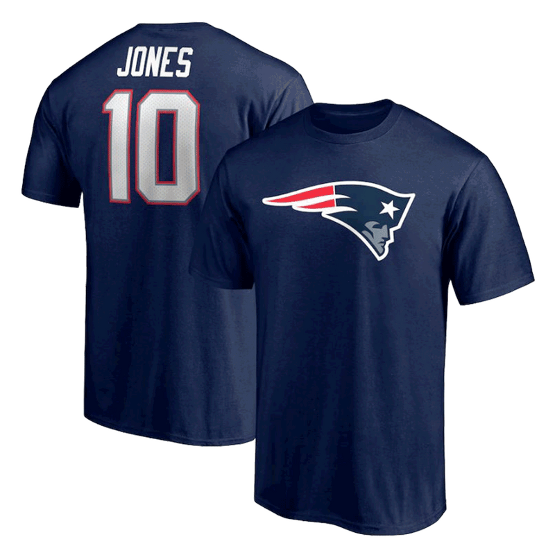 Mac Jones New England Patriots Player Icon Navy Blue T-Shirt