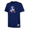 Camiseta juvenil azul con estampado completo Mitchell & Ness de los New England Patriots 
