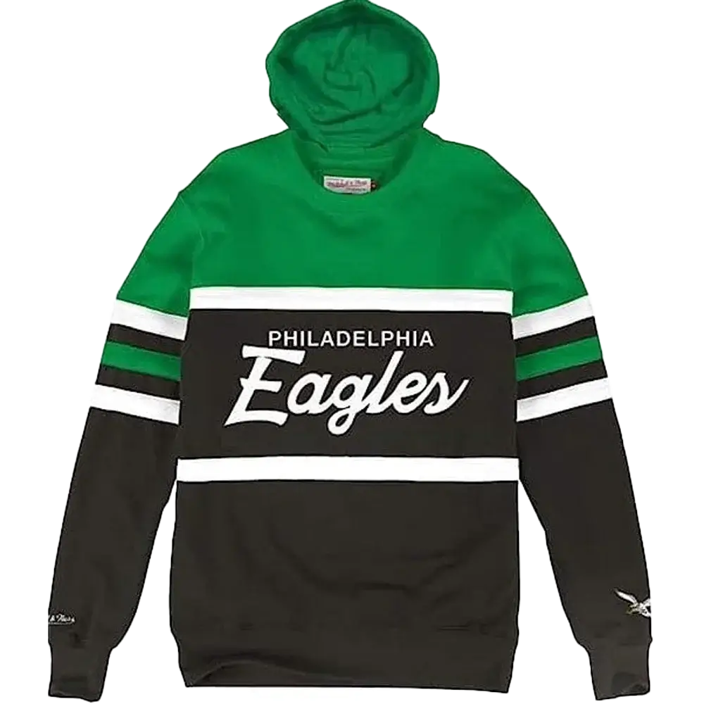 Philadelphia Eagles Mitchell & Ness Head Coach Hoodie Green color 