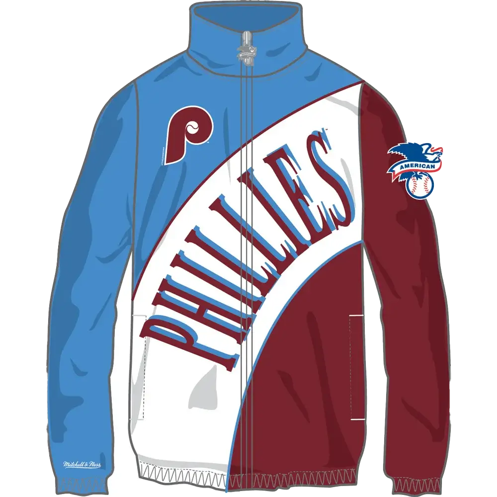 Philadelphia Phillies Throwback Mitchell & Ness Arched Retro Lined Windbreaker