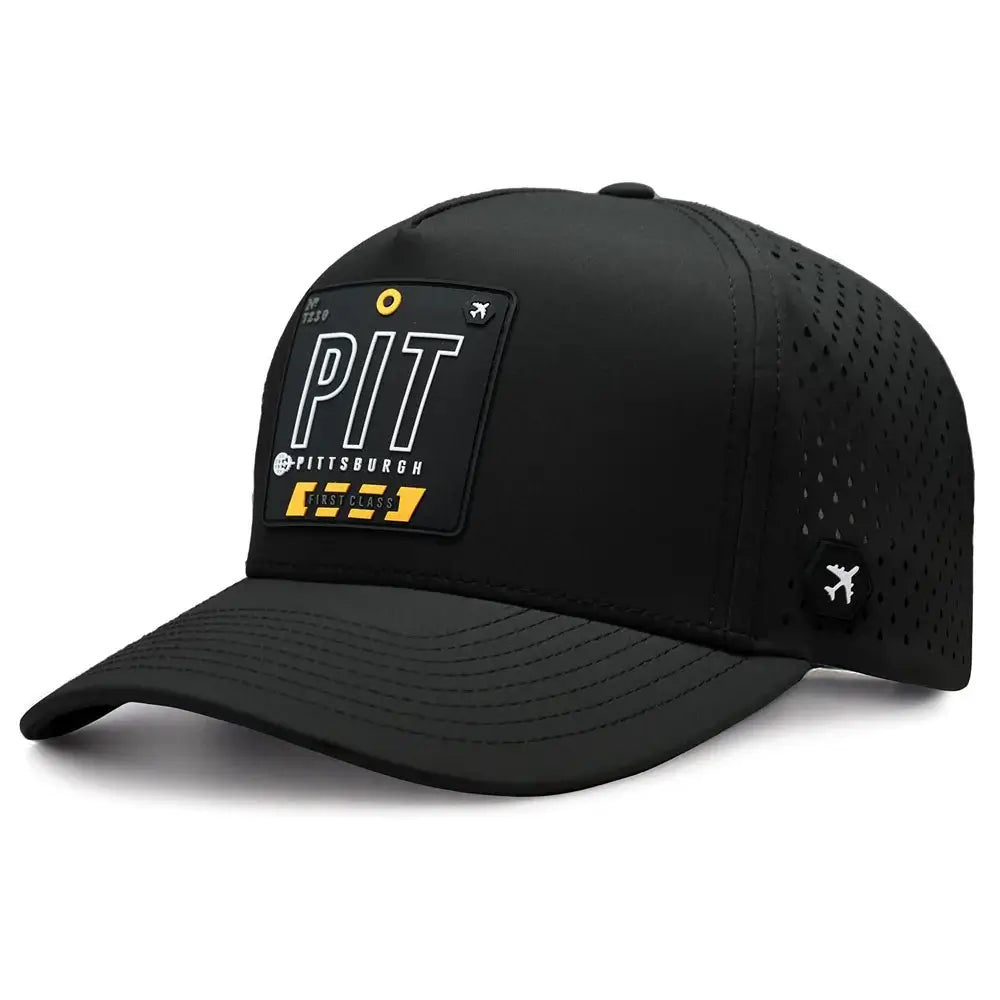 Pittsburgh Performance Cap Black color 3Quarter front view