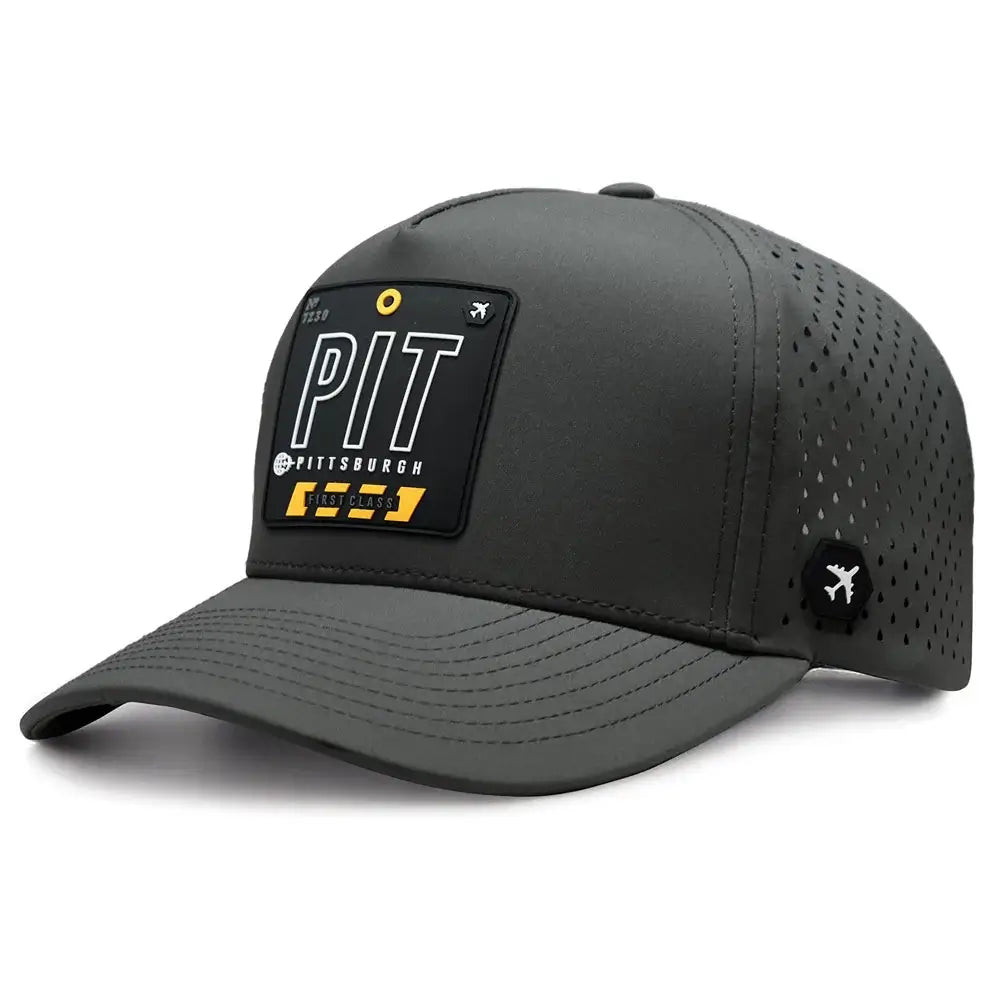 Pittsburgh Performance Cap charcoal color 3Quarter front view