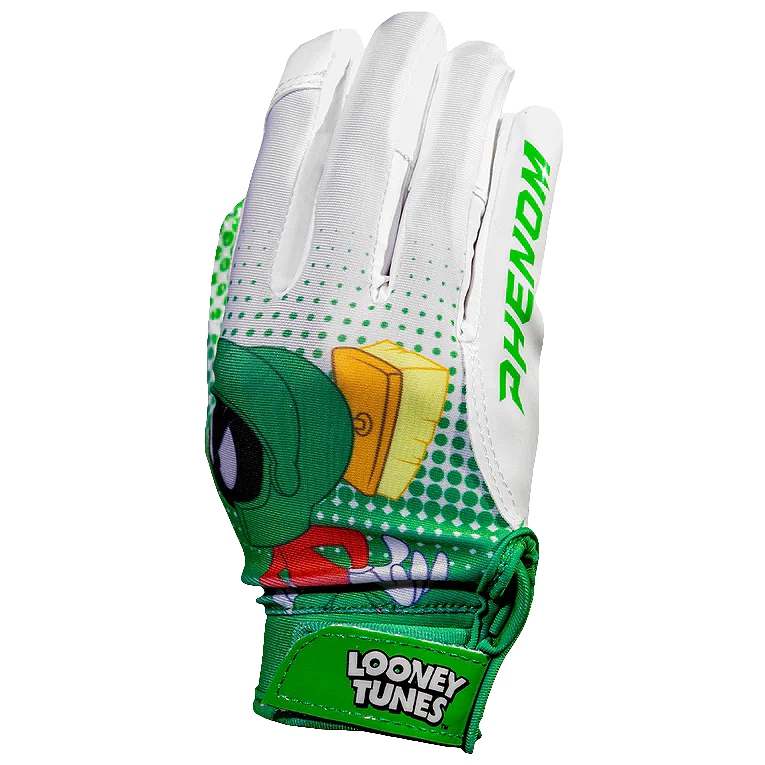 Guantes de fútbol americano de Looney Tunes - Marvin el Marciano - VPS4 de Phenom Elite 