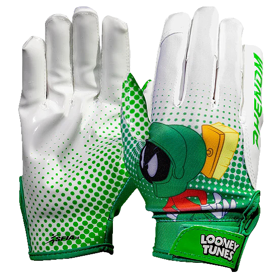 Guantes de fútbol americano de Looney Tunes - Marvin el Marciano - VPS4 de Phenom Elite 