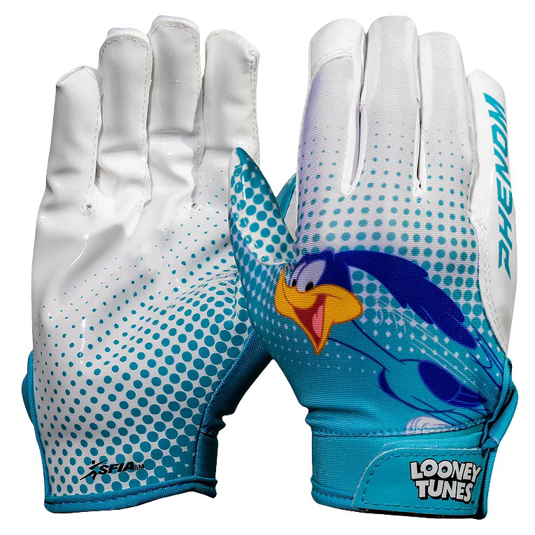 Guantes de fútbol americano Looney Tunes - Correcaminos - VPS4 de Phenom Elite 