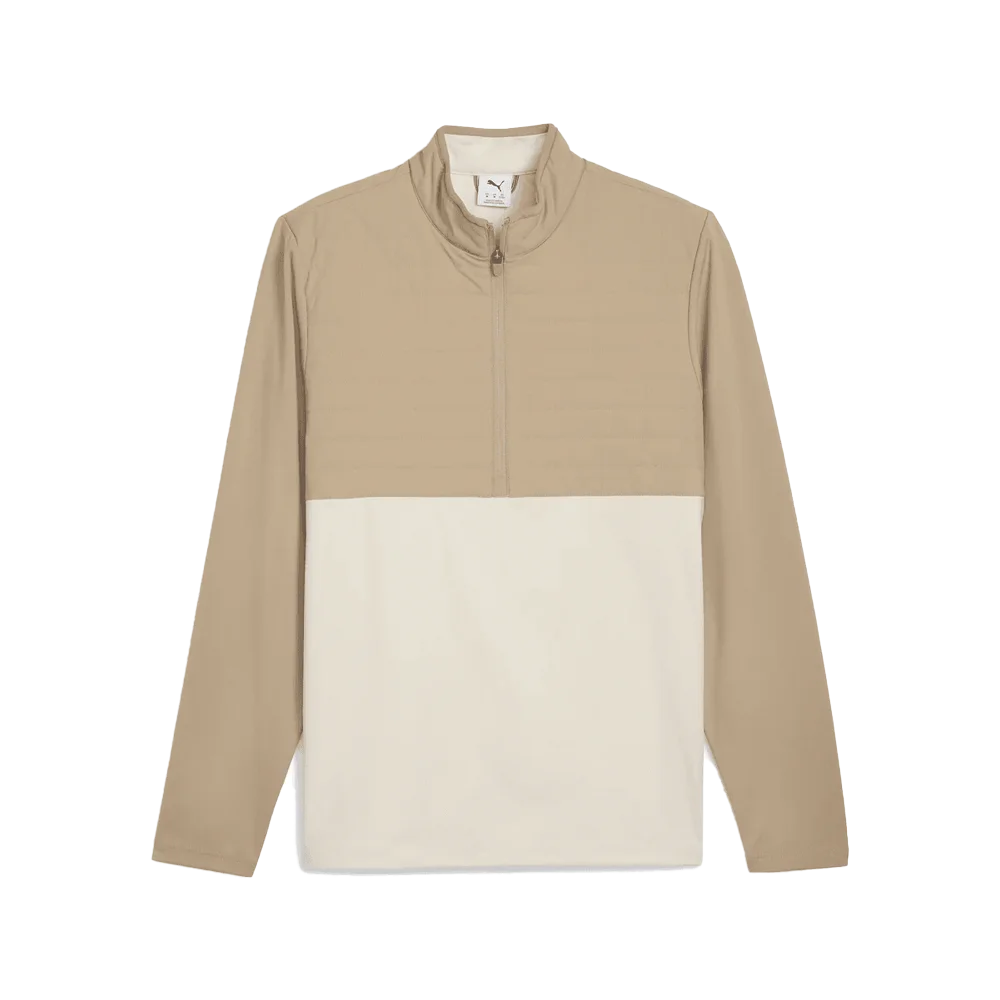 Puma Golf Men's CLOUDSPUN Tech Hybrid 1/2 Zip Golf Jacket Brown color