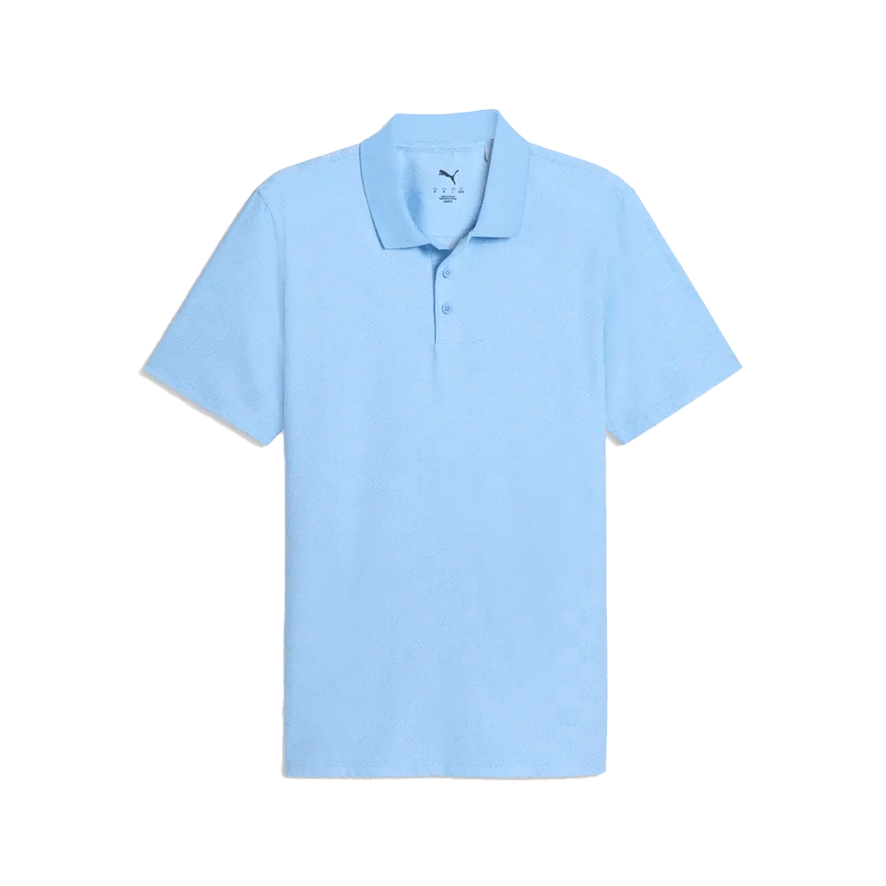 Puma Golf Men's MATTR Check Jacquard BN  Polo Blue color.
