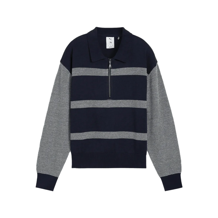 Puma Golf Women's AP Sweater Collared 1/4 Zip Navy color