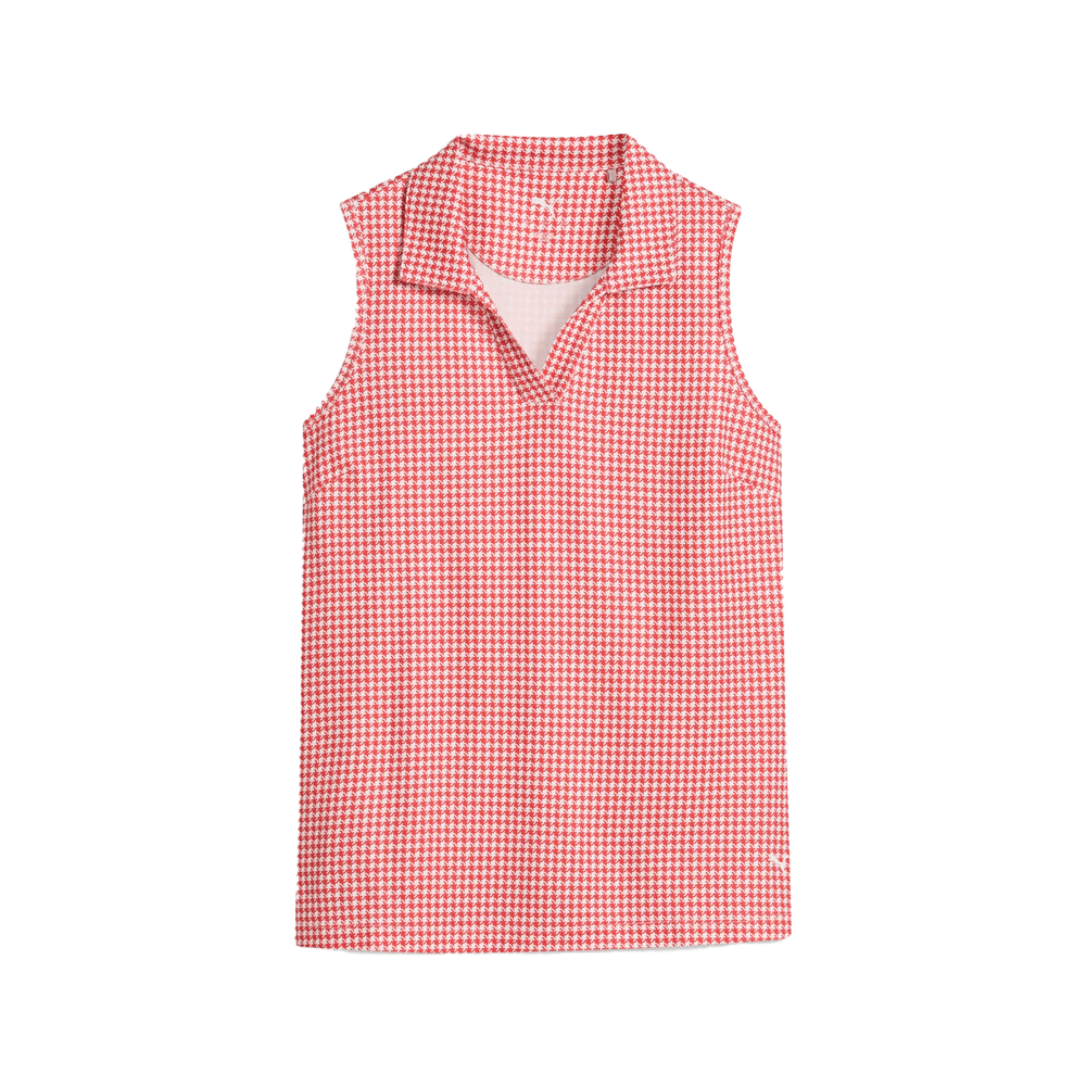 Puma Golf Women's CLOUDSPUN Mono Check Sleeveless Polo