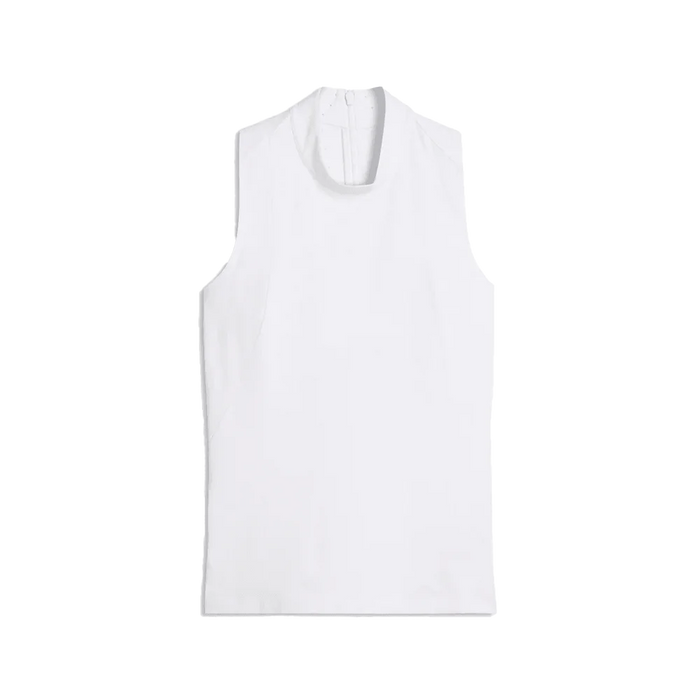 Puma Golf Women's Nylon Sport Sleeveless Mockneck Polo White color