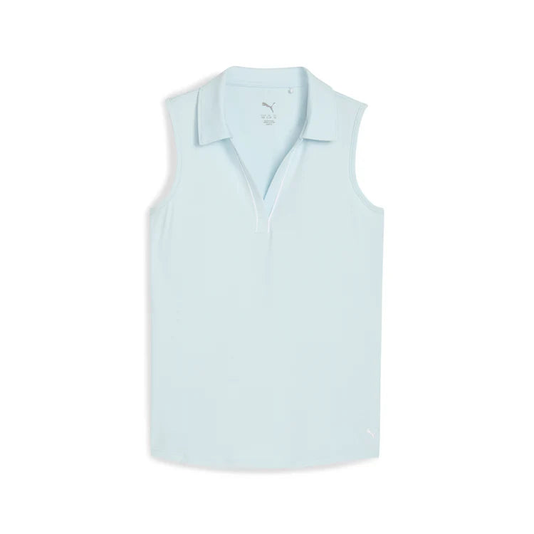 Puma Golf Girls Cloudspun Piped Sl Polo Gray Color 