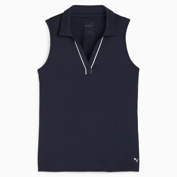 Puma Golf Girls Cloudspun Piped Sl Polo Navy Color 