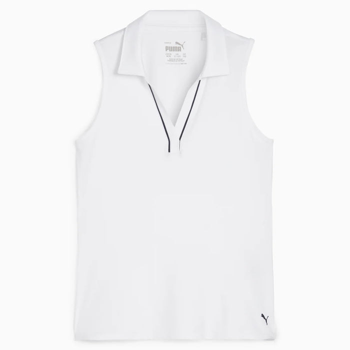 Puma Golf Girls Cloudspun Piped Sl Polo White Color 
