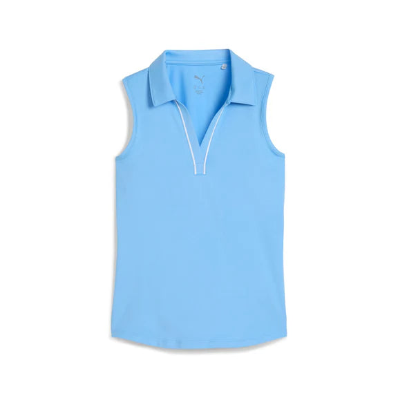 Puma Golf Girls Cloudspun Piped Sl Polo Blue Color 