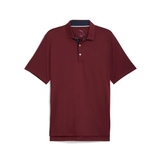 Puma Golf Mattr Brigade Polo Maroon Color Front View.