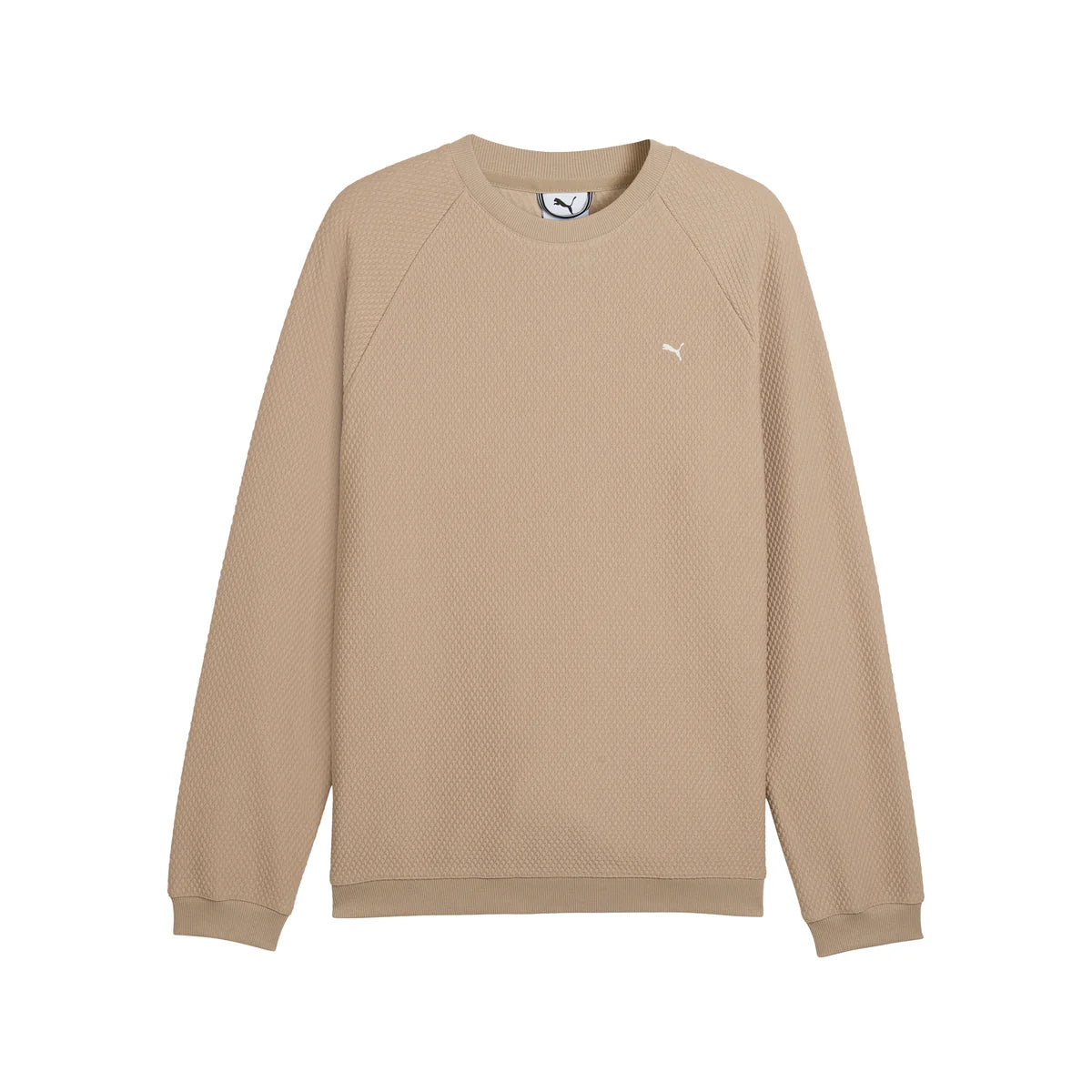 Puma Golf Men's Boulder 2.0 LC Golf Crewneck khaki color.