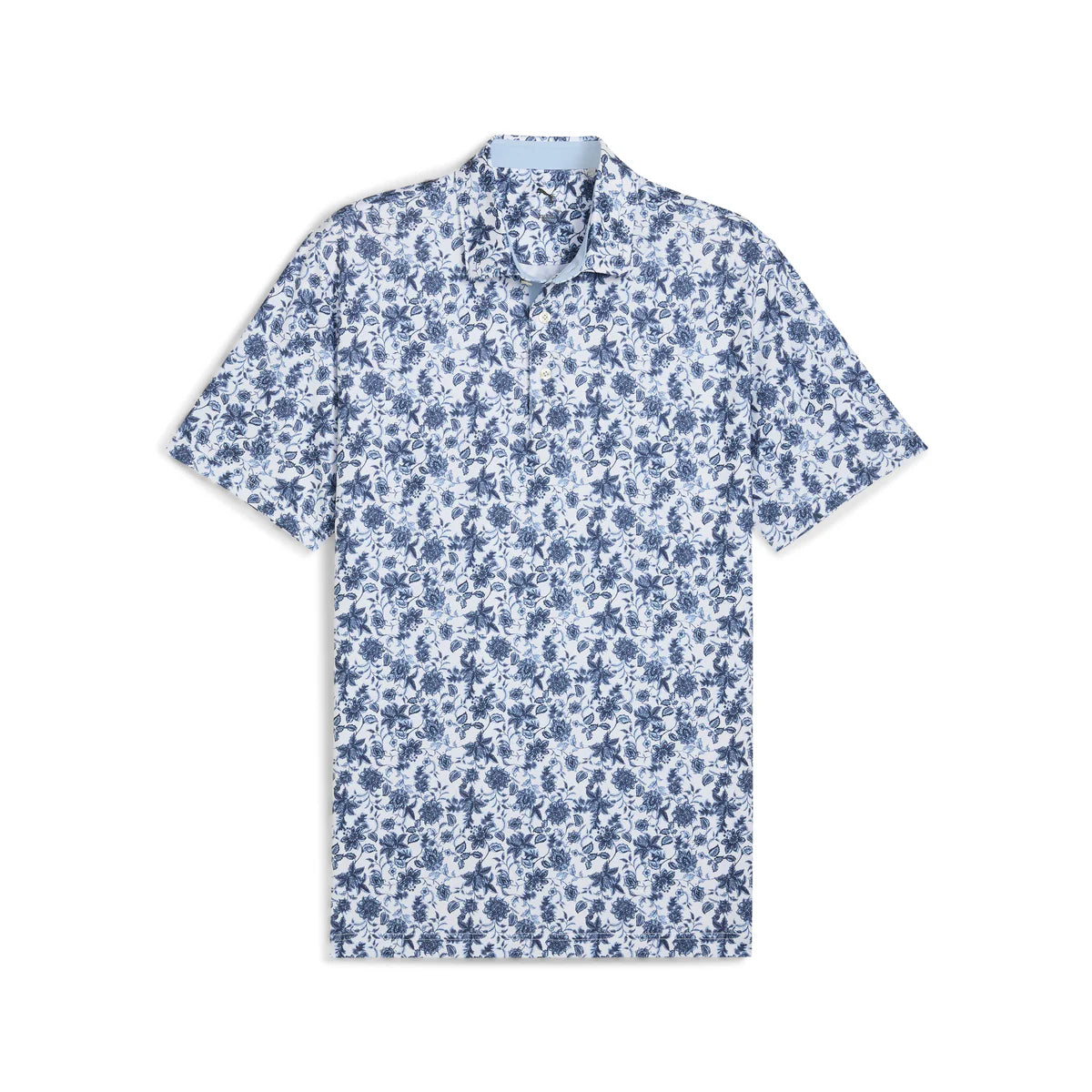Puma Golf Men's CLOUDSPUN Carmela Floral Golf Polo White Color