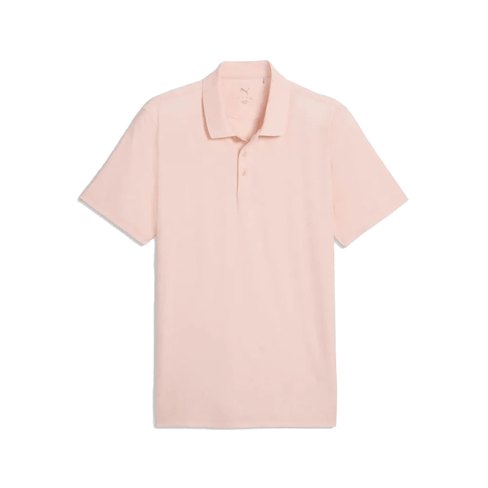Puma Golf Men's MATTR Check Jacquard BN Polo Pink color