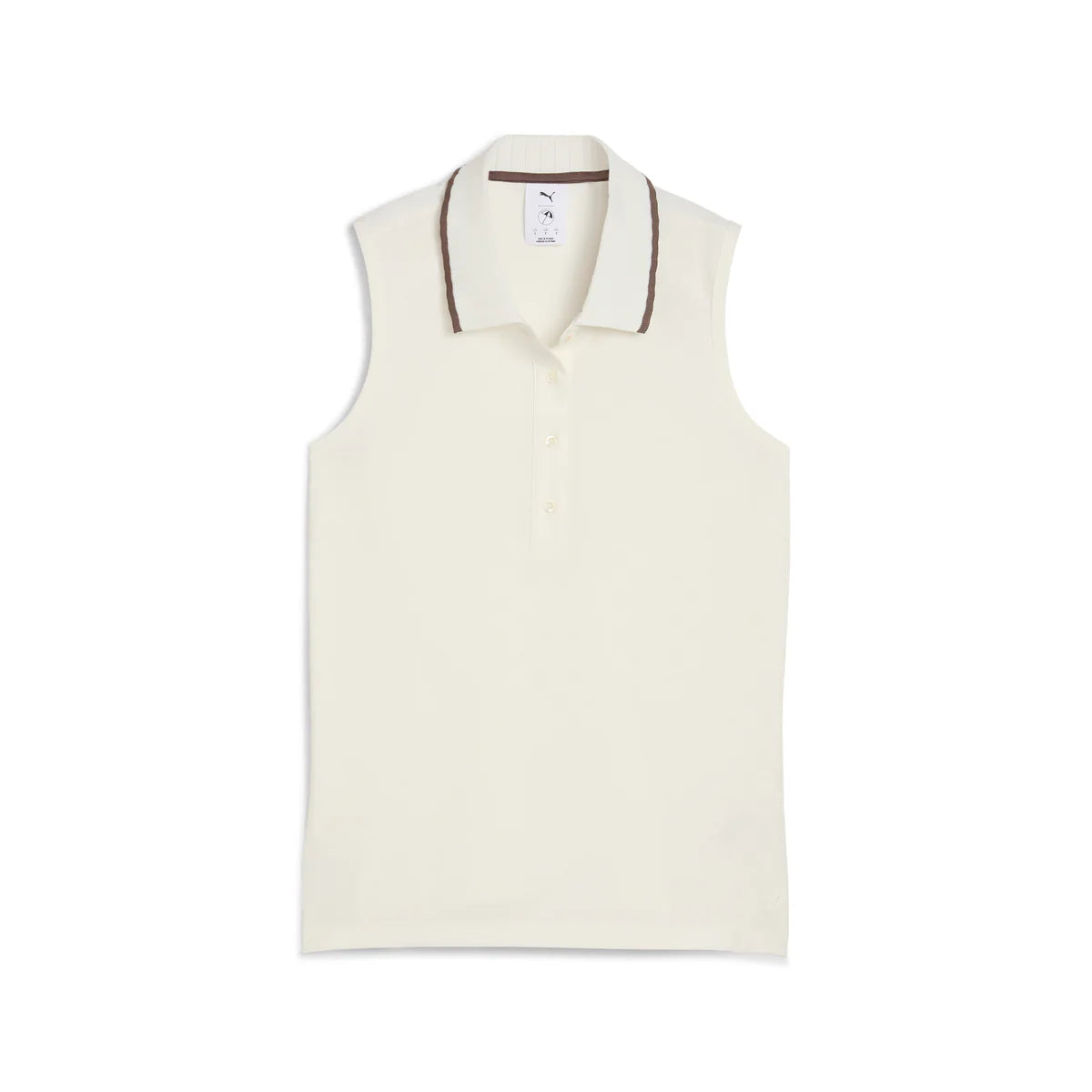 Puma Golf Women's AP Jacquard Sleeveless Polo White Color