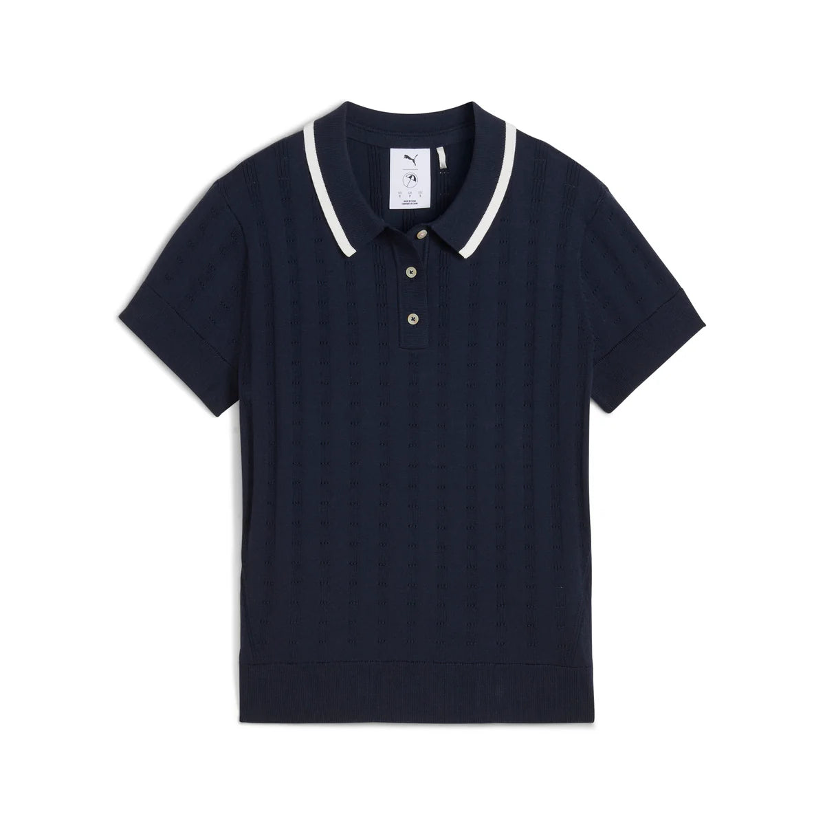 Puma Golf Women's AP Pointelle Polo Navy Color