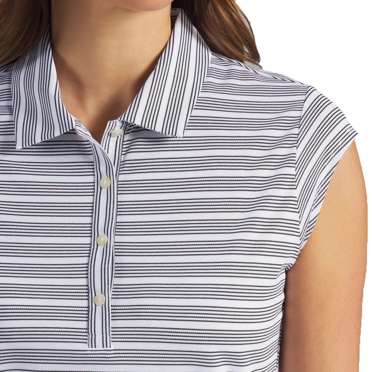 Puma Golf Women's Pique YD Stripe Cap Sleeve Polo