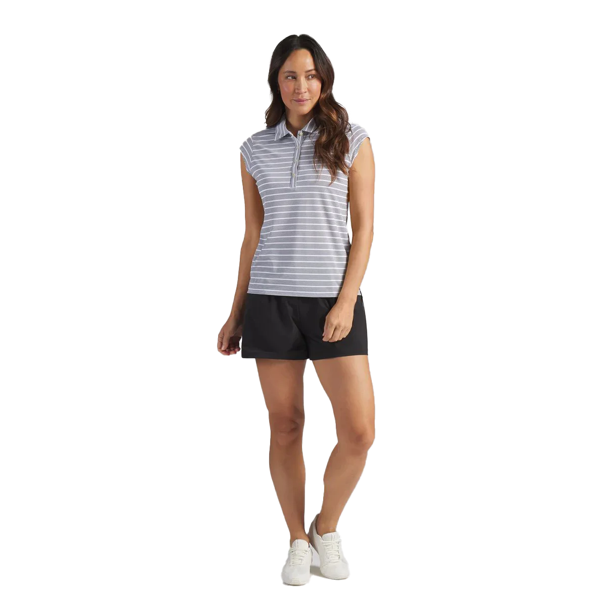 Puma Golf Women's Pique YD Stripe Cap Sleeve Polo